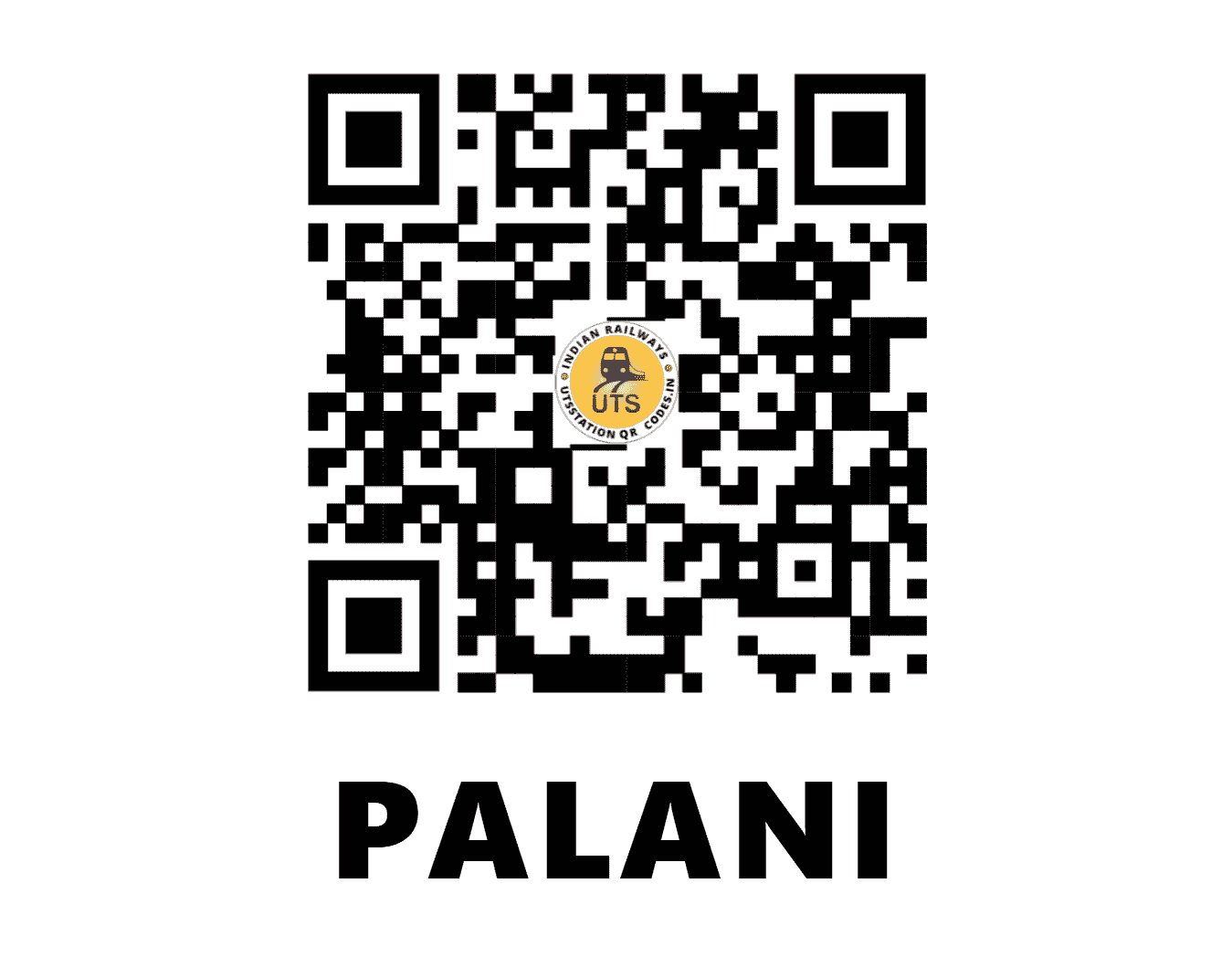 UTS QR Code for PALANI - PLNI (SR - TAMIL NADU)